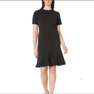New Donna Morgan black Fit & Flare crepe dress, 8